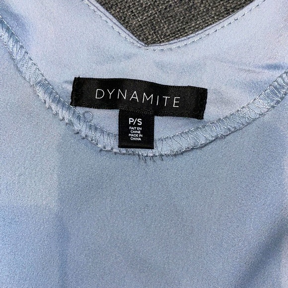 Adjustable strap silky tank top  - Dynamite - size small - Pastel Blue - Picture 3 of 4